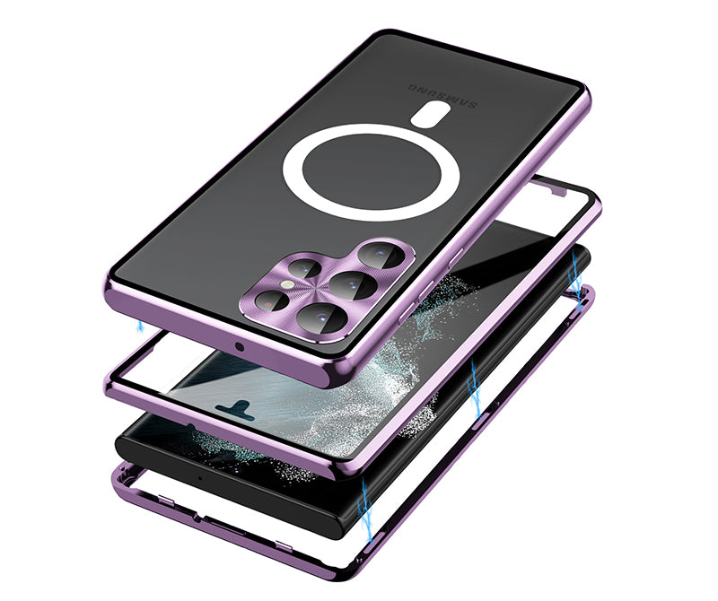 Samsung Magsafe Series | Metal Magnetic Frame Double-Sided Glass Mobile Phone Case - onlinemegasale.com