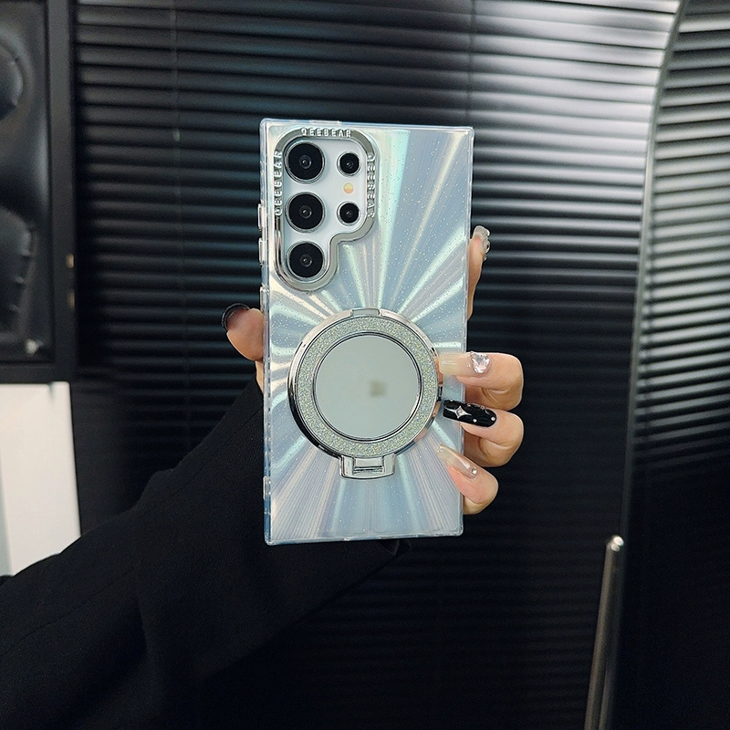 Glitter Aurora Case With Mirror And Stand For Samsung Galaxy S Series - onlinemegasale.com Glitter Aurora Case With Mirror And Stand For Samsung Galaxy S Series - onlinemegasale.com