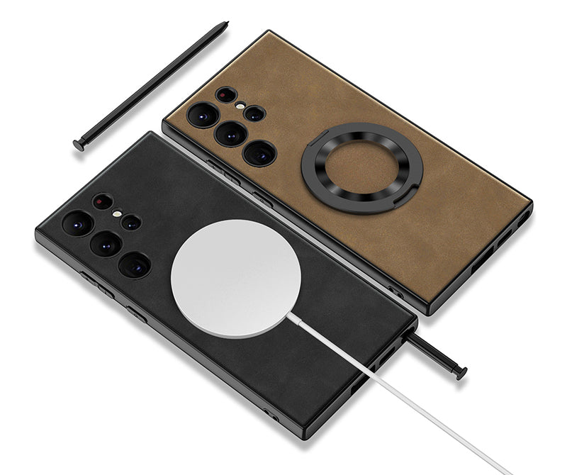 Samsung Magsafe Series | Ring Frosted Leather Case - onlinemegasale.com Samsung Magsafe Series | Ring Frosted Leather Case - onlinemegasale.com