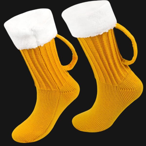 Beer Mug Socks - Knitted With Handle