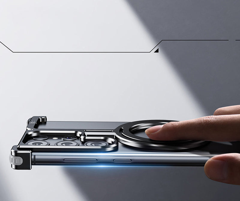 Samsung Magsafe Series | Metal Frame Anti-Fall Magnetic Holder Mobile Phone Case - onlinemegasale.com