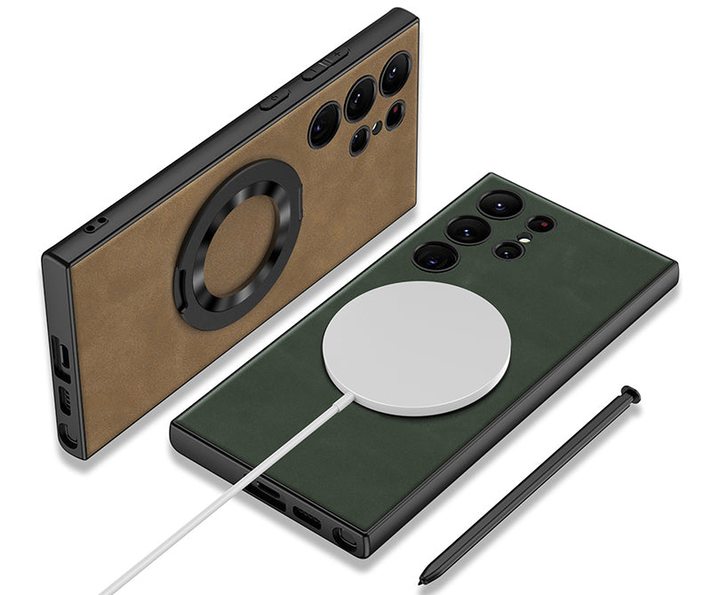 Samsung Magsafe Series | Ring Frosted Leather Case - onlinemegasale.com Samsung Magsafe Series | Ring Frosted Leather Case - onlinemegasale.com