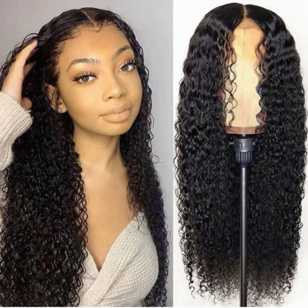 Cranberry 10A 4x4 Inch Lace Closure Human Hair Wigs Water Wave Remy Peruvian  Hair Wigs Natural CoLor