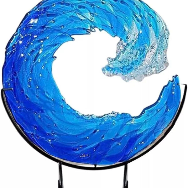 Ocean Wave Fused Glass Sculpture
