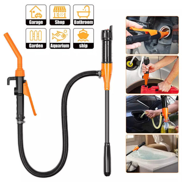 Portable Power Battery Pump, 2.2 GPM High Flow Rate, 3-Ft Hose, Multi-Fluid Compatible for Gas, Water, Kerosene Transfer, Battery Operated