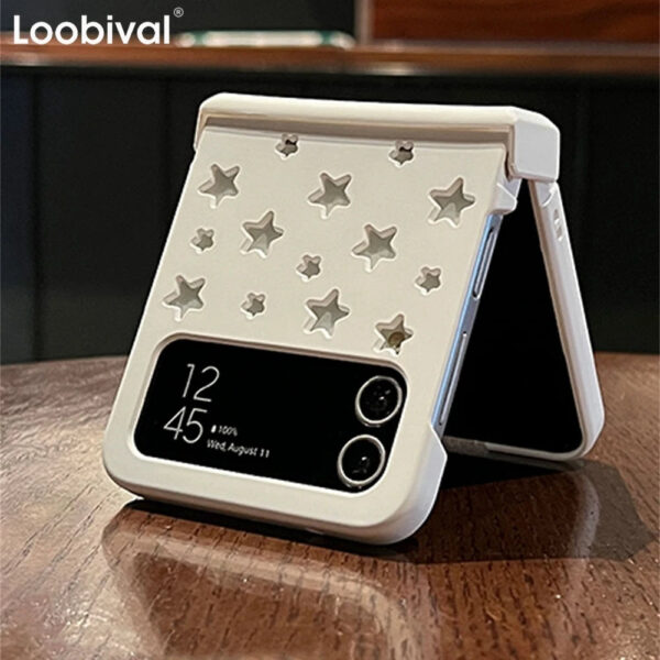Korean Style Hollow Out Stars Phone Case for Galaxy Z Flip 4