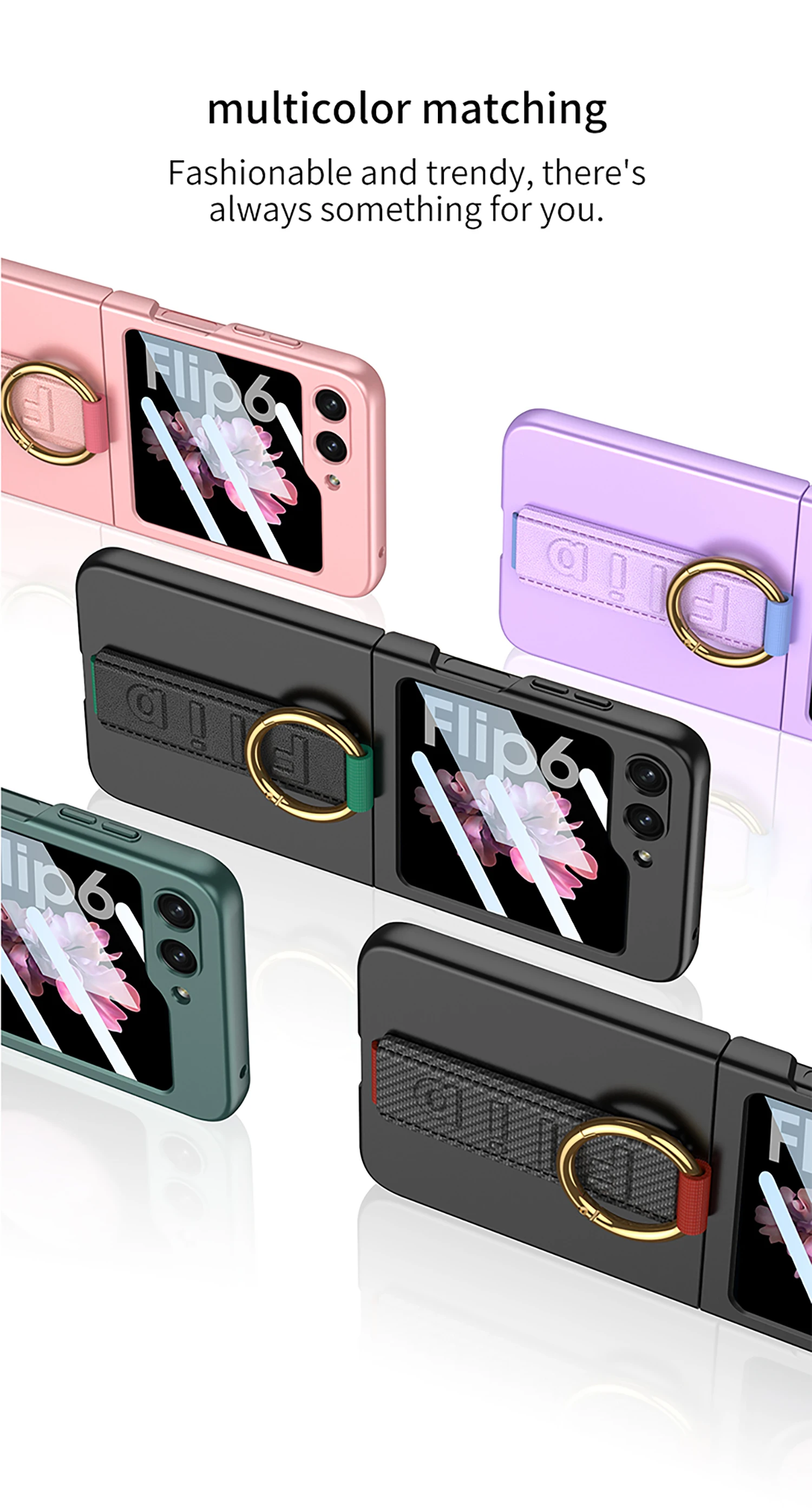 Ultra Thin Case with Strap for Samsung Galaxy Z Flip 6 - onlinemegasale.com