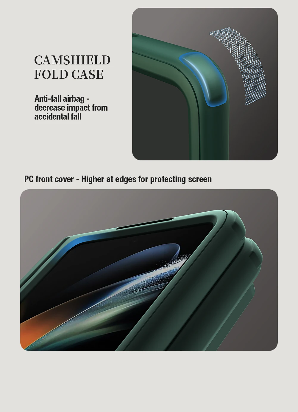 Case with Slide Camera Protector, Kickstand & S-Pen Pocket For Galaxy Z Fold 5 - onlinemegasale.com