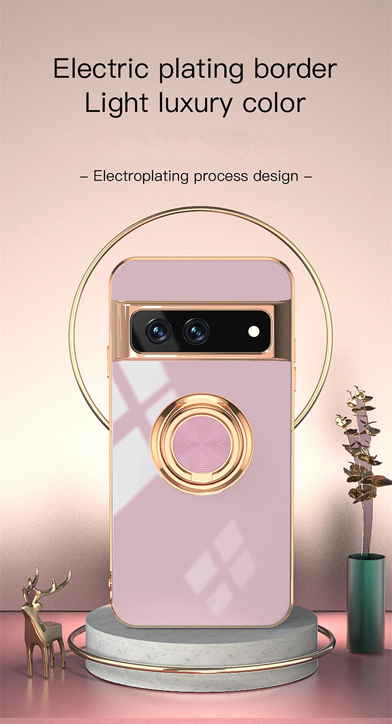 Luxury Plating Silicone Shockproof Phone Case For Google Pixel 7 Series - onlinemegasale.com