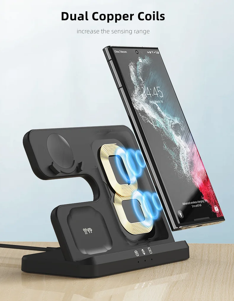 3 in 1 Wireless Charging Station for All Samsung Phones - onlinemegasale.com