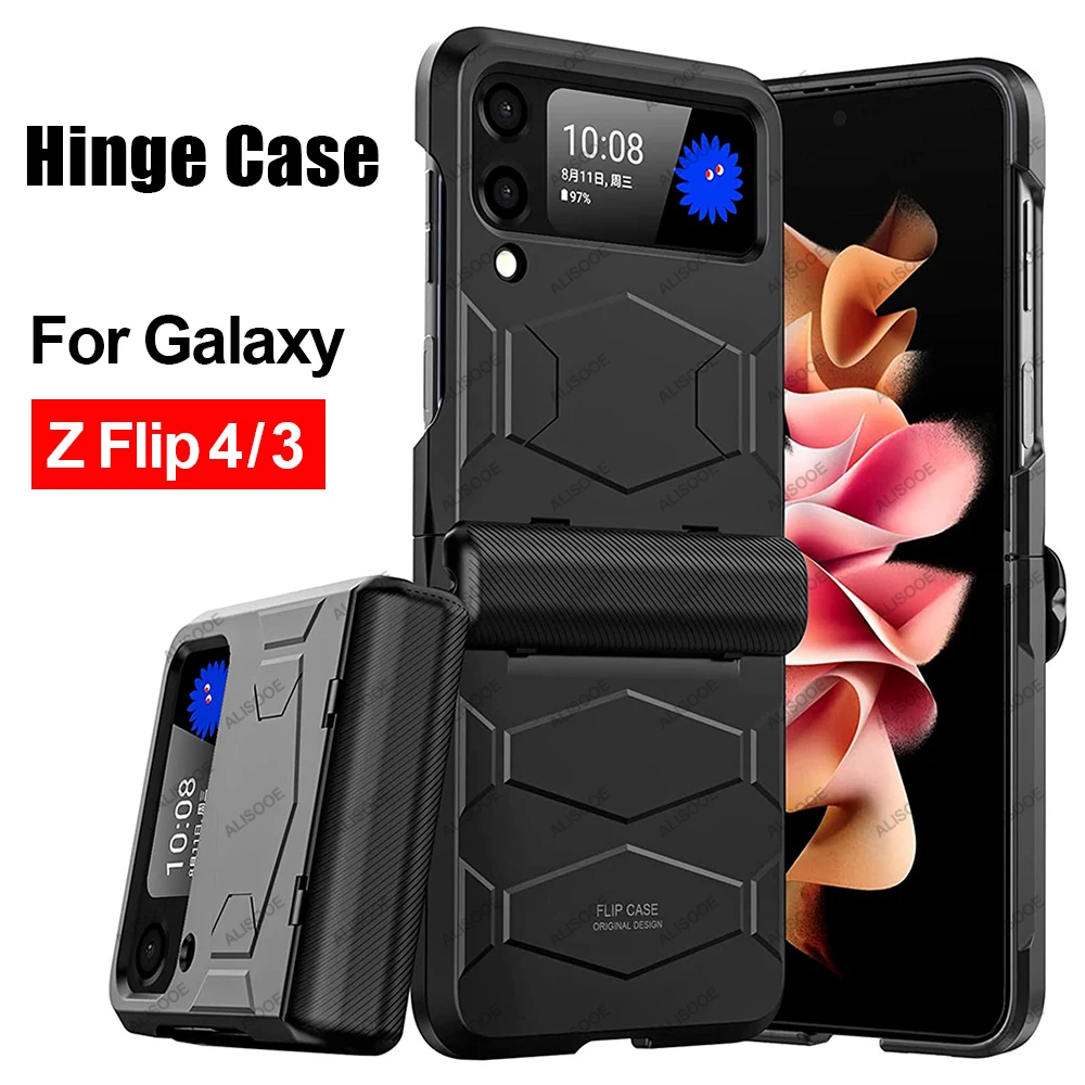 Hinge Full Protect Armor Hard Plastic PC Cover Z Flip4 Flip3 - onlinemegasale.com