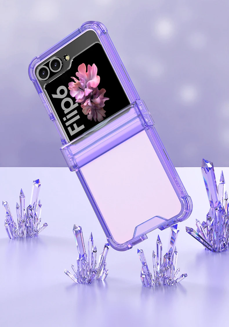 Transparent Case with Hinge Protection For Samsung Galaxy Z Flip 6 - onlinemegasale.com