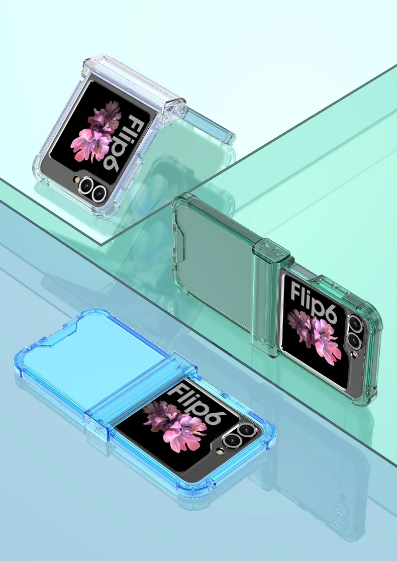 Transparent Case with Hinge Protection For Samsung Galaxy Z Flip 6 - onlinemegasale.com