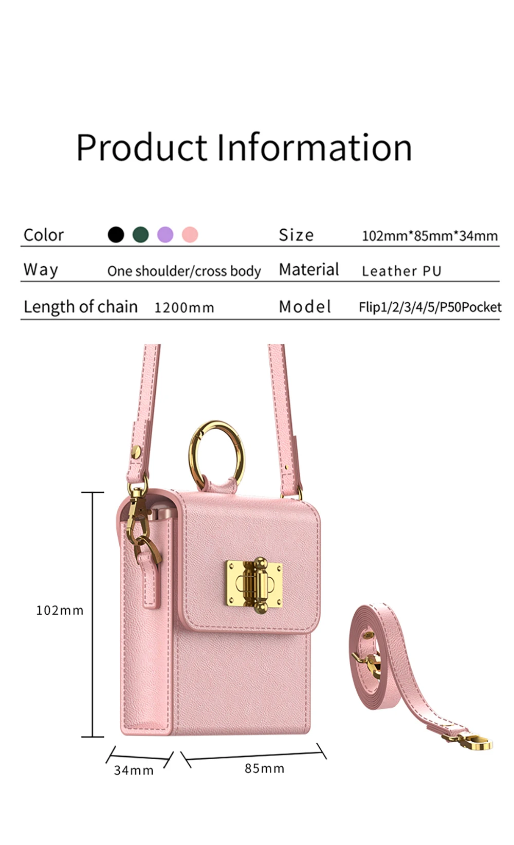 Leather Crossbody Bag Case for Samsung Galaxy Z Flip 5 - onlinemegasale.com Leather Crossbody Bag Case for Samsung Galaxy Z Flip 5 - onlinemegasale.com