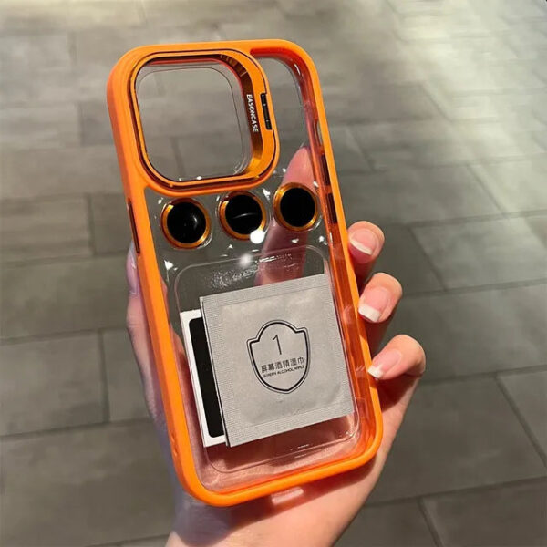 Lens Metal Ring Protector Stand Phone Case For iPhone