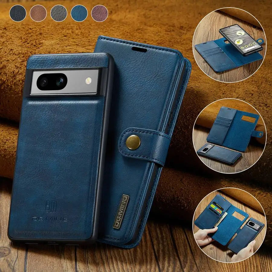 Detachable Magnetic Leather Wallet Case for Google Pixel Series - onlinemegasale.com