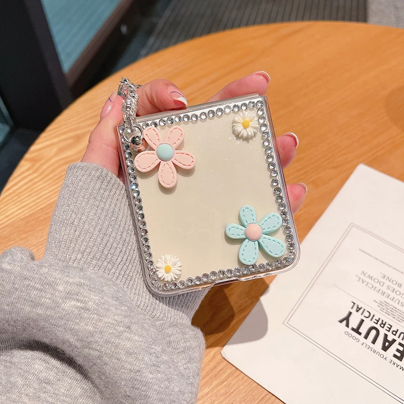Luxury Bling Rhinestone Phone Case For Samsung Galaxy Z Flip 3 5G - onlinemegasale.com