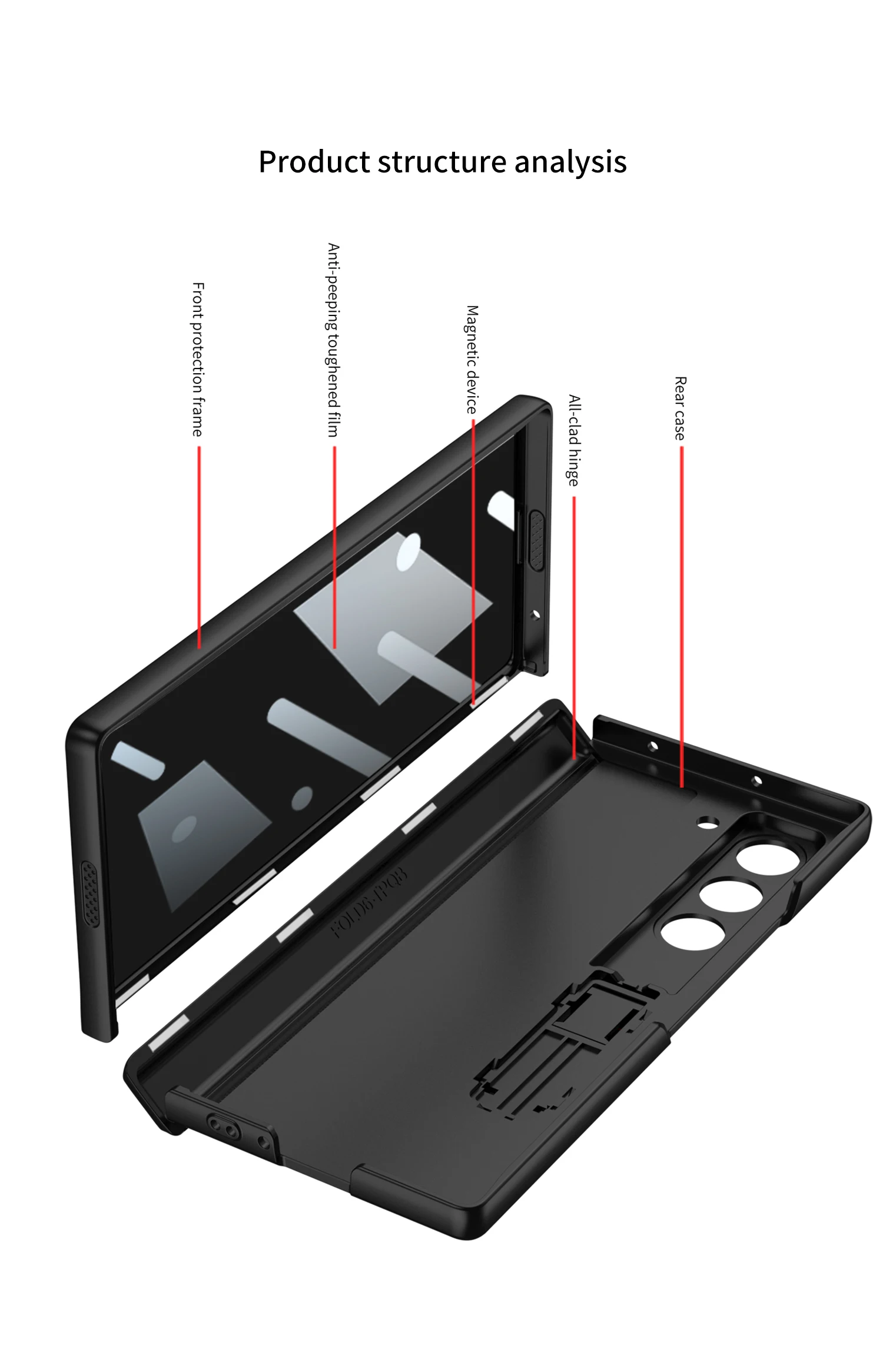 Full Protetction Case with Privacy Screen for Samsung Galaxy Z Fold 6 Case - onlinemegasale.com