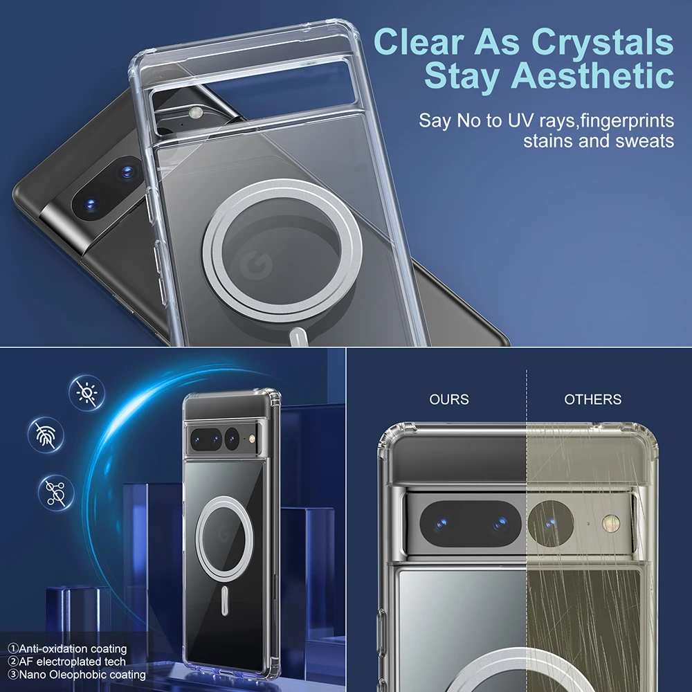 Transparent Magsafe Case For Google Pixel 9 Series - onlinemegasale.com