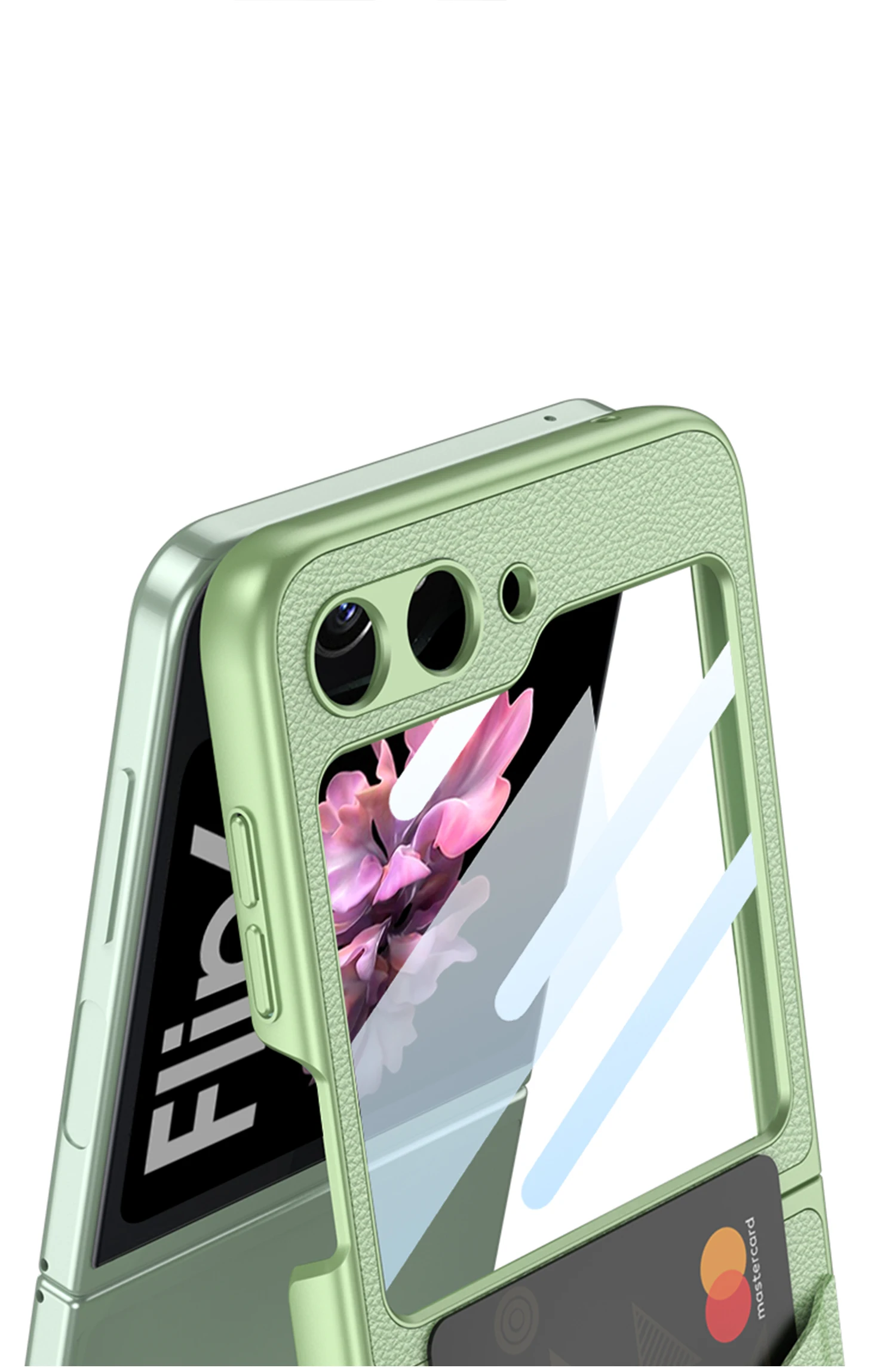 Leather Case with Ring Holder for Samsung Galaxy Z Flip 6 - onlinemegasale.com