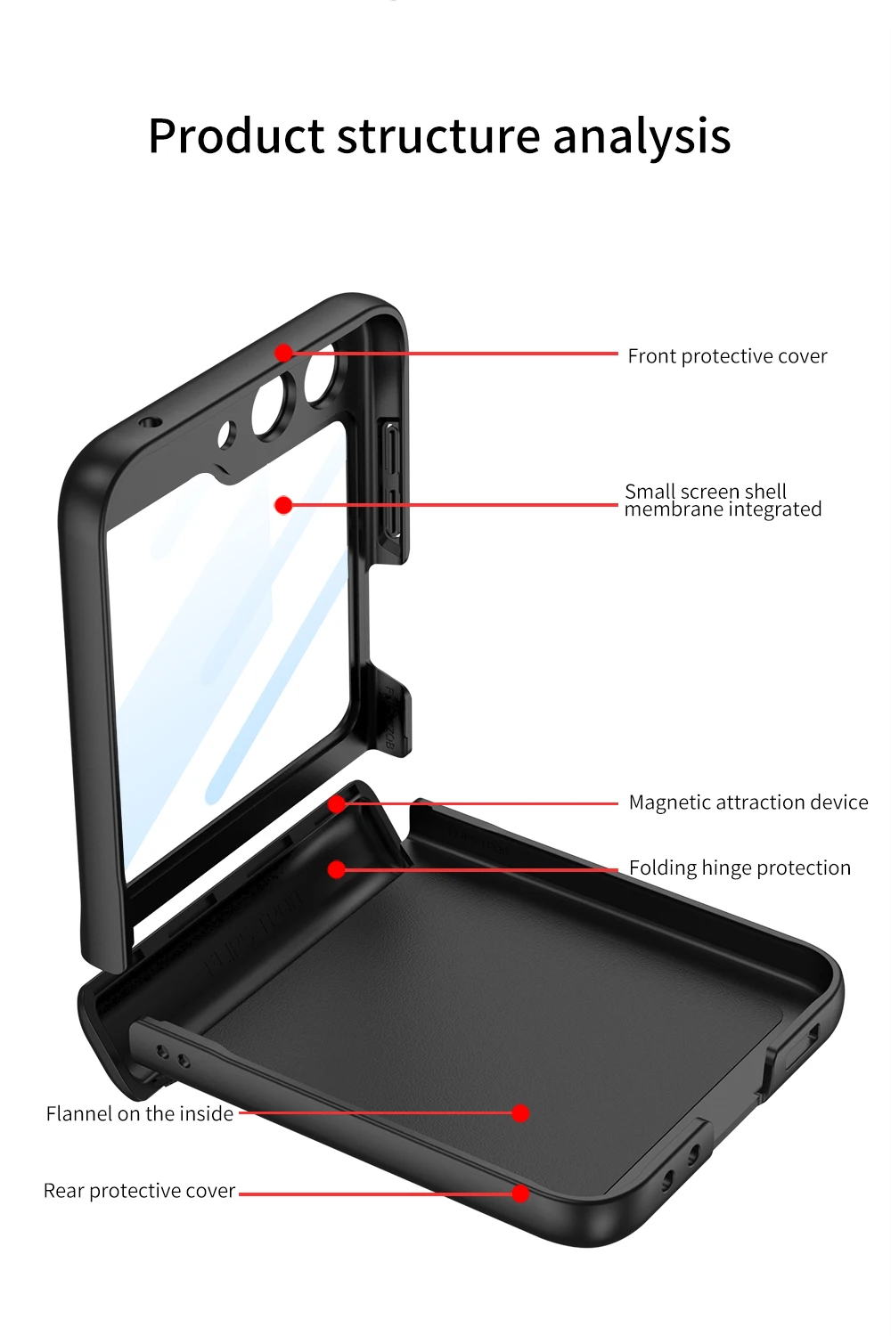 Full Protection Magnetic Case Hinge & Screen Protection For Galaxy Z Flip 5 - onlinemegasale.com