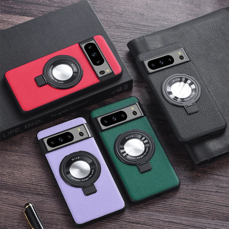 Premium Leather Magnetic Wireless Charging Case For Google Pixel Series - onlinemegasale.com