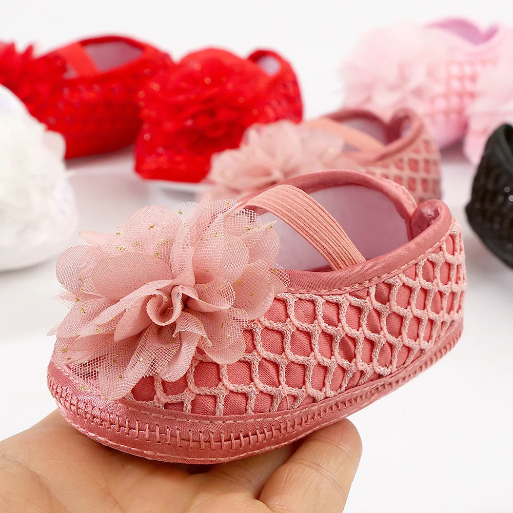 Newborn Infant Baby Girl Summer Kids Shoes Soft Sole Crib Prewalker Toddler Anti-Slip Solid Floral First Walkers - onlinemegasale.com