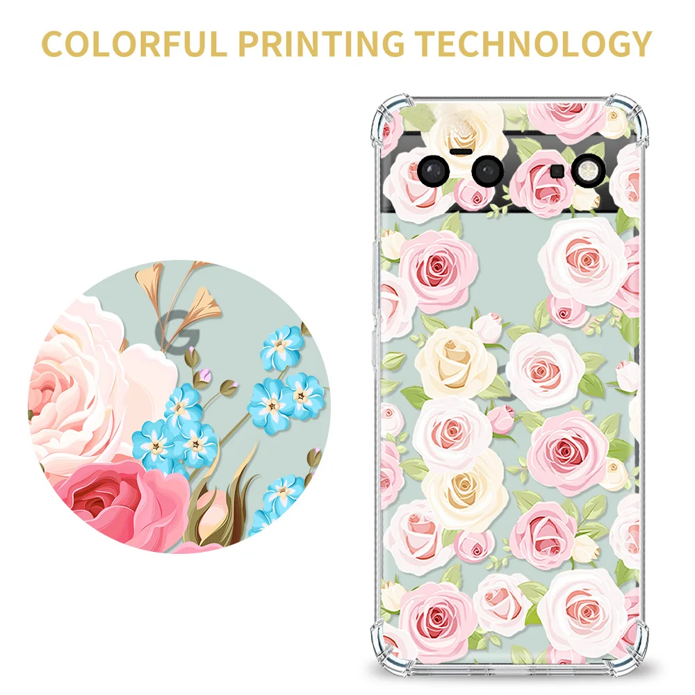 Flower Leaf Transparent Phone Case for Google Pixel 7 Pro - onlinemegasale.com