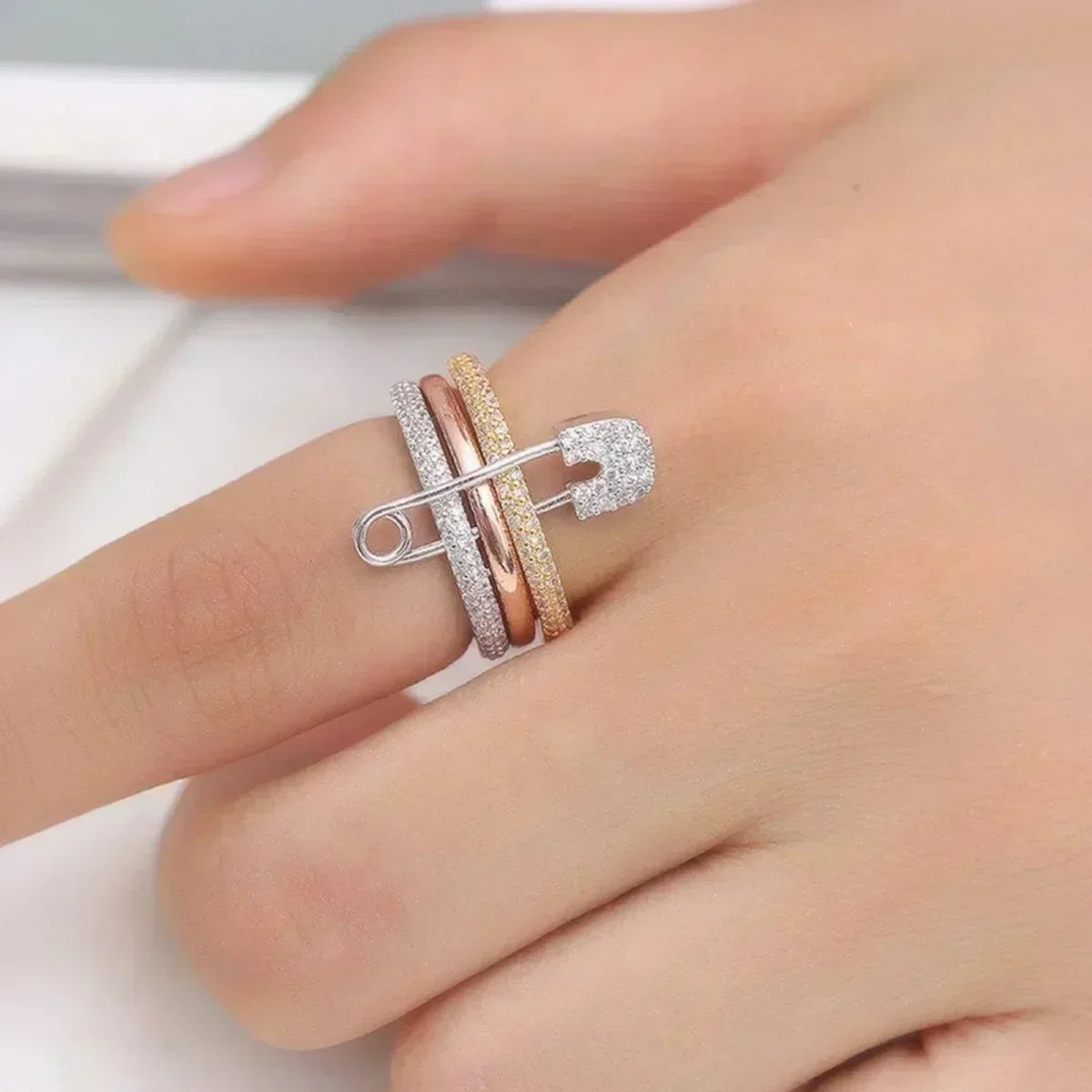 FASHION STACKED PIN RING - onlinemegasale.com