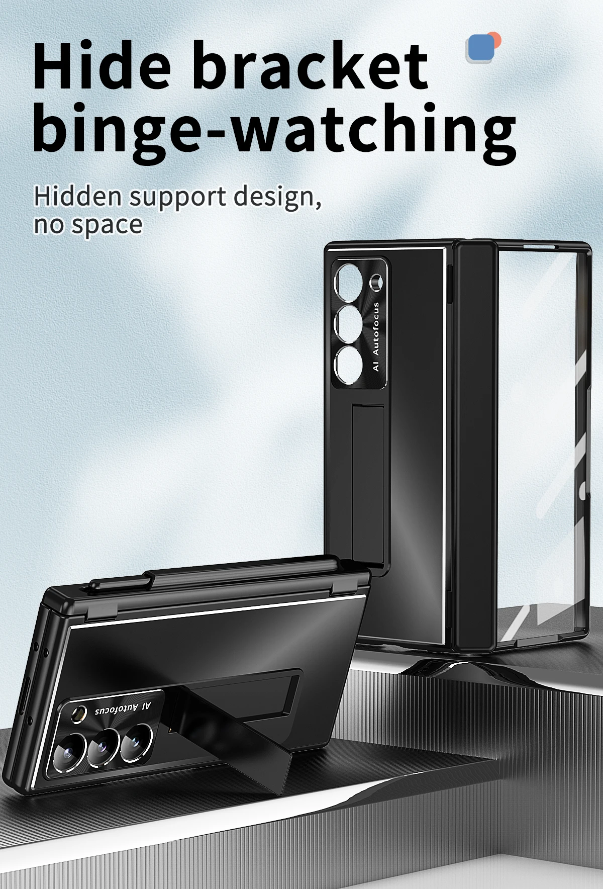 Full Protection Aluminium Case with Kickstand & Pen Holder For Samsung Galaxy Z Fold Series - onlinemegasale.com