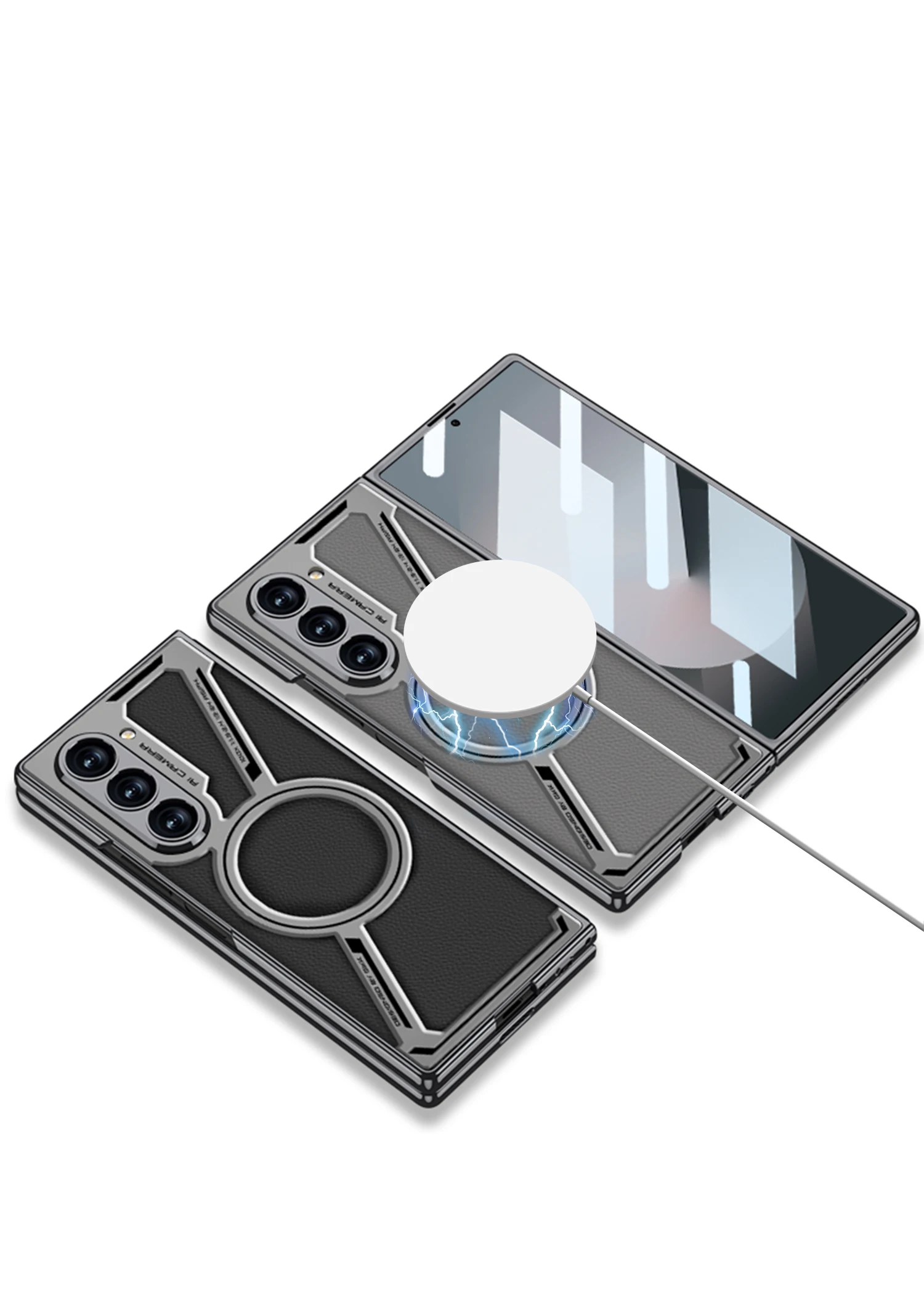 Premium Leather Magsafe Case For Samsung Galaxy Z Fold 6 - onlinemegasale.com