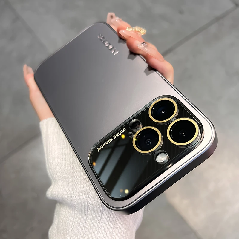 Luxury Camera Lens Glass Full Protect Matte Phone Case for iPhone - onlinemegasale.com