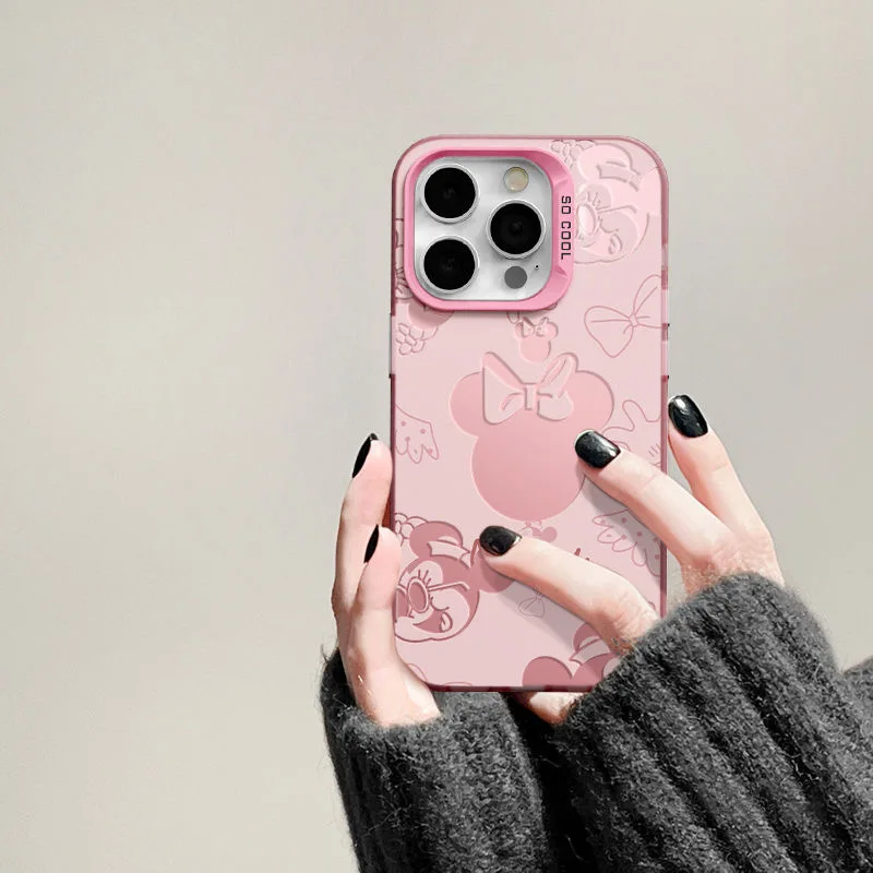 Sweet Pink Minnie Mickey Luxury Case for iPhone - onlinemegasale.com