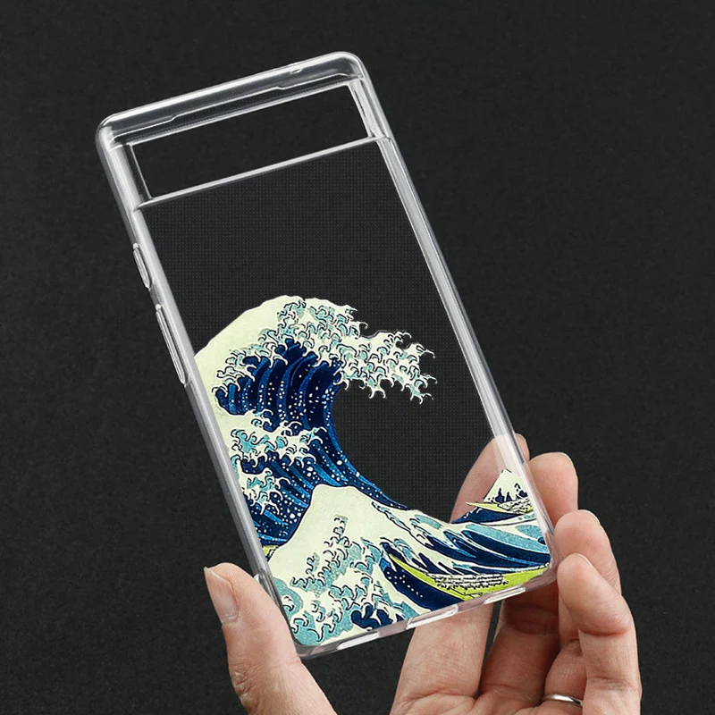 Fashion Great Blue Wave Clear Phone Case for Google Pixel 7 Pro - onlinemegasale.com