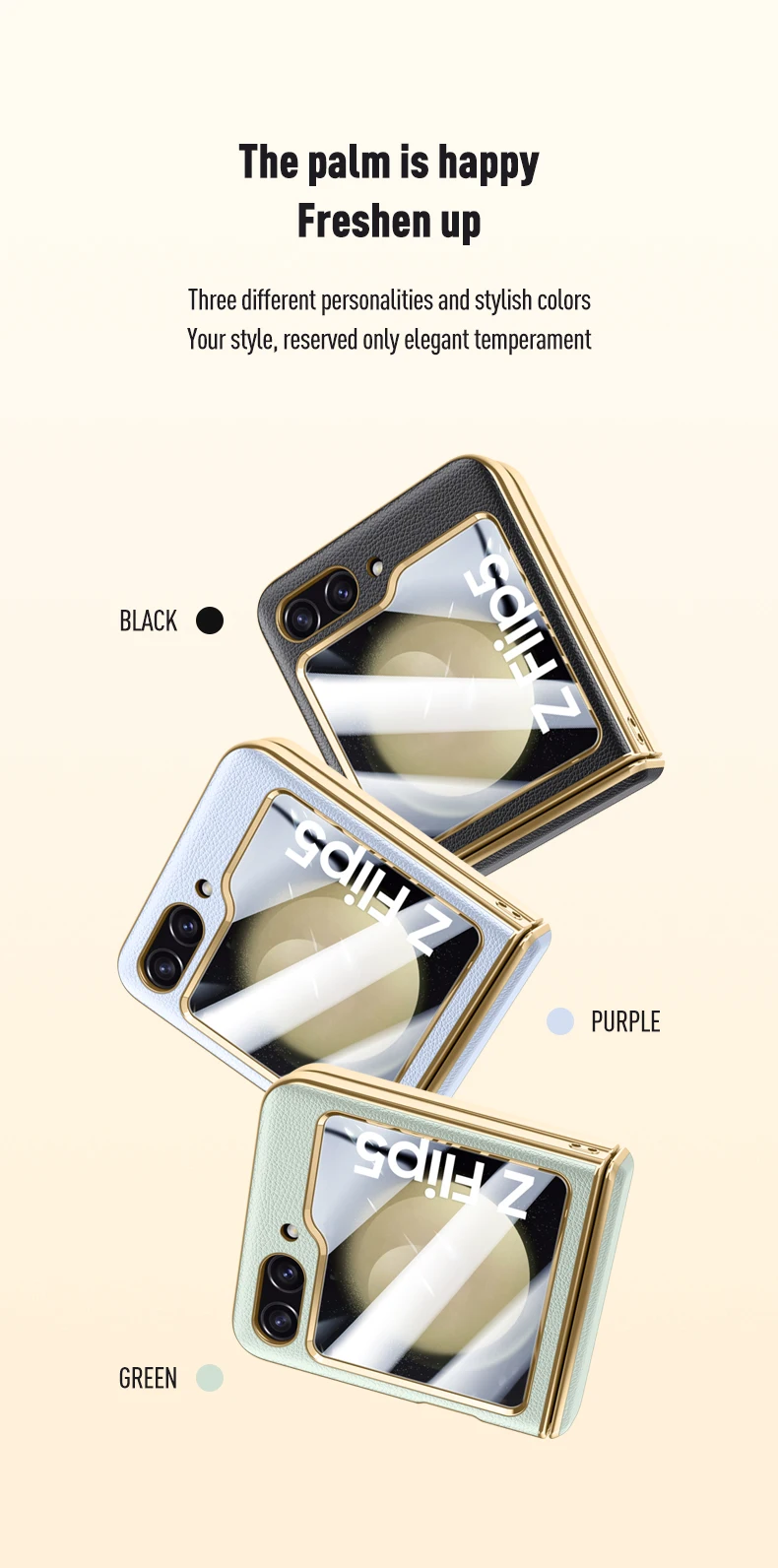 Leather Case with Hinge Protection for Samsung Galaxy Z Flip 5 - onlinemegasale.com
