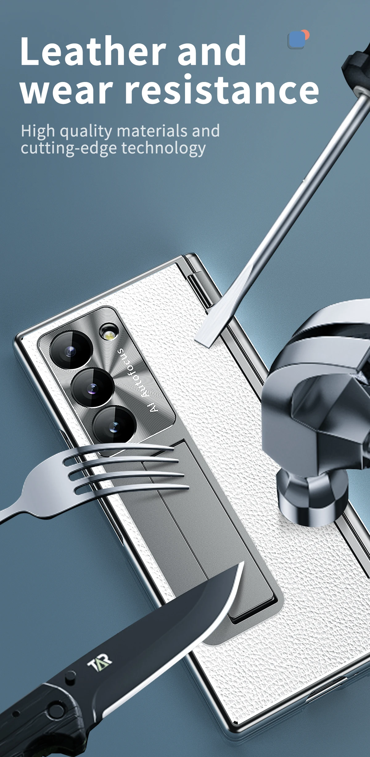 Leather Case with Bracket & Pen Holder For Samsung Galaxy Z Fold Series - onlinemegasale.com