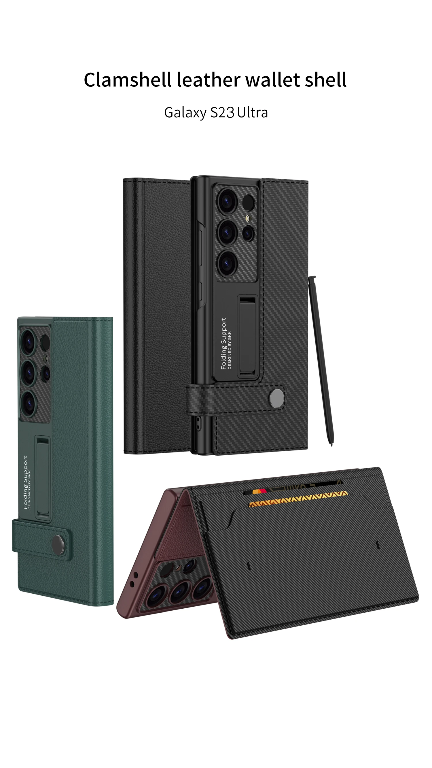 Leather Flip Card Clip Wallet Phone Case For Samsung Galaxy S Series - onlinemegasale.com