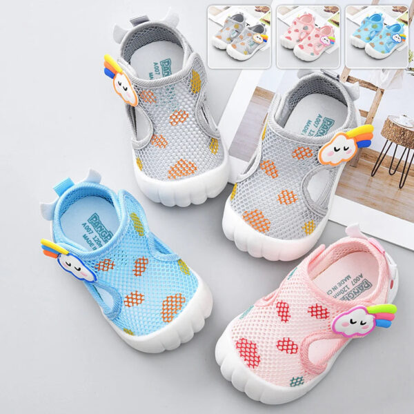 Summer Mesh Breathable Non slip Walking Shoes for Boys and Girls Candy Color Sandals Lightweight Walking
