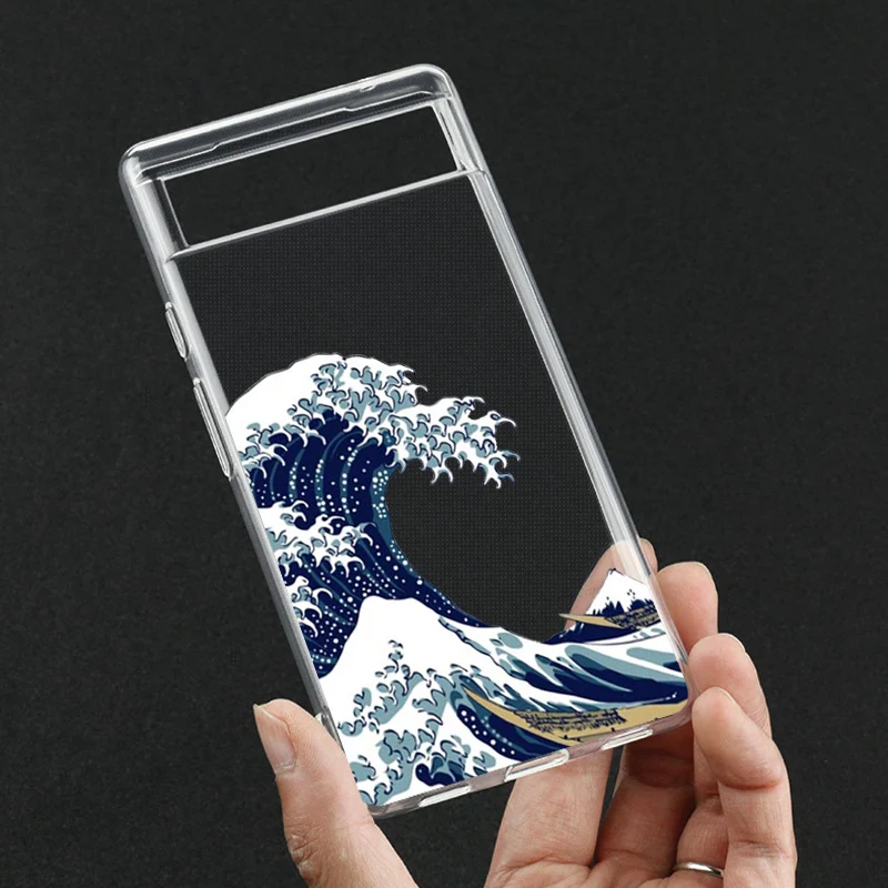 Fashion Great Blue Wave Clear Phone Case for Google Pixel 7 Pro - onlinemegasale.com