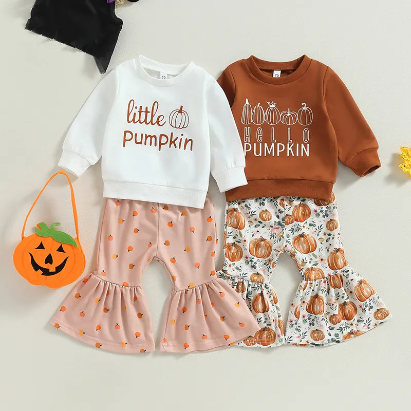 S294be5667a6e483fab771c7530b985d25 Pumpkin Print Sweatshirt & Pants - onlinemegasale.com