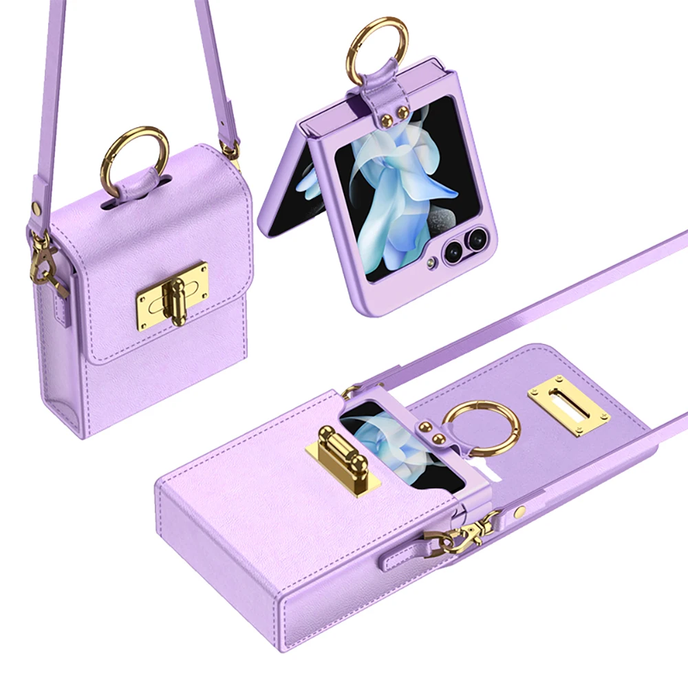 Leather Crossbody Bag Case for Samsung Galaxy Z Flip 5 - onlinemegasale.com Leather Crossbody Bag Case for Samsung Galaxy Z Flip 5 - onlinemegasale.com
