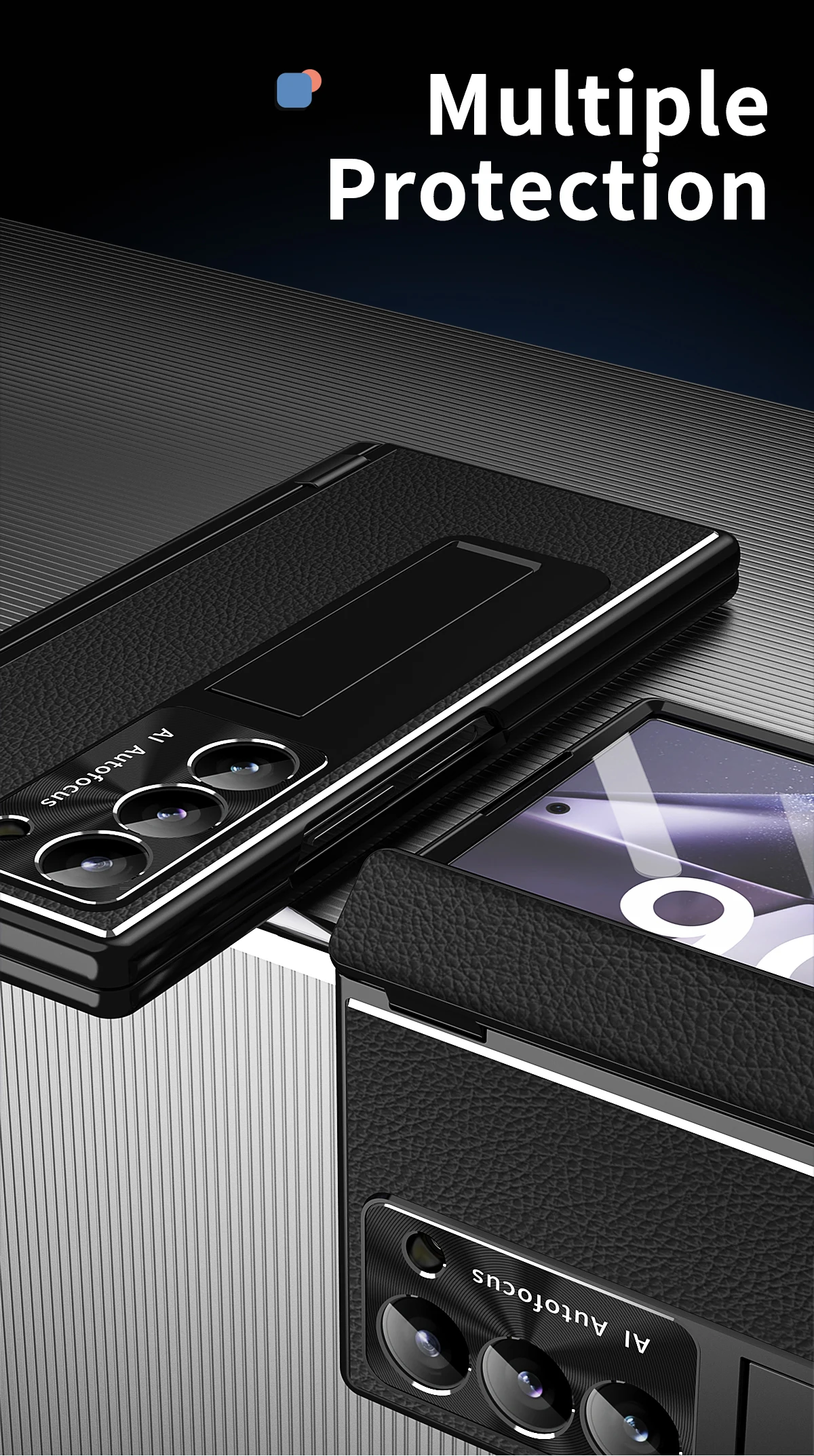 Leather Case with Bracket & Pen Holder For Samsung Galaxy Z Fold Series - onlinemegasale.com