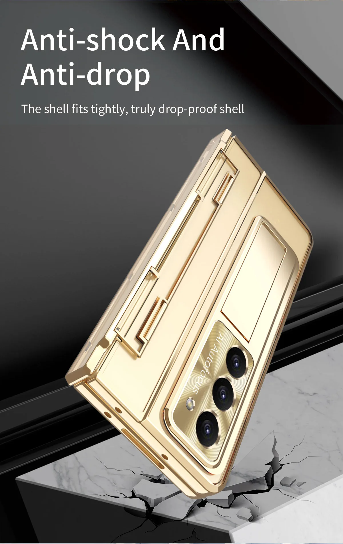 Transparent Case with Bracket For Samsung Galaxy Z Fold Series - onlinemegasale.com