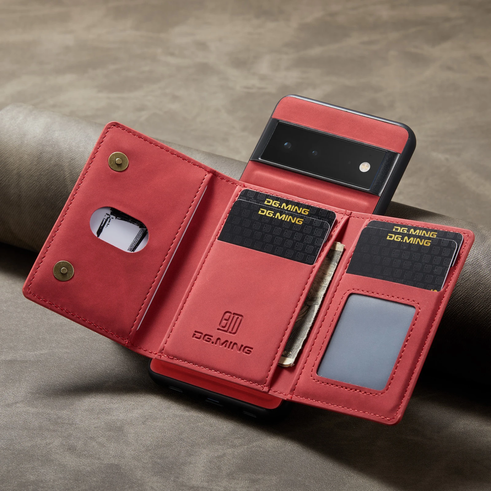 2 in 1 Detachable Leather Wallet Case For Google Pixel Phones - onlinemegasale.com