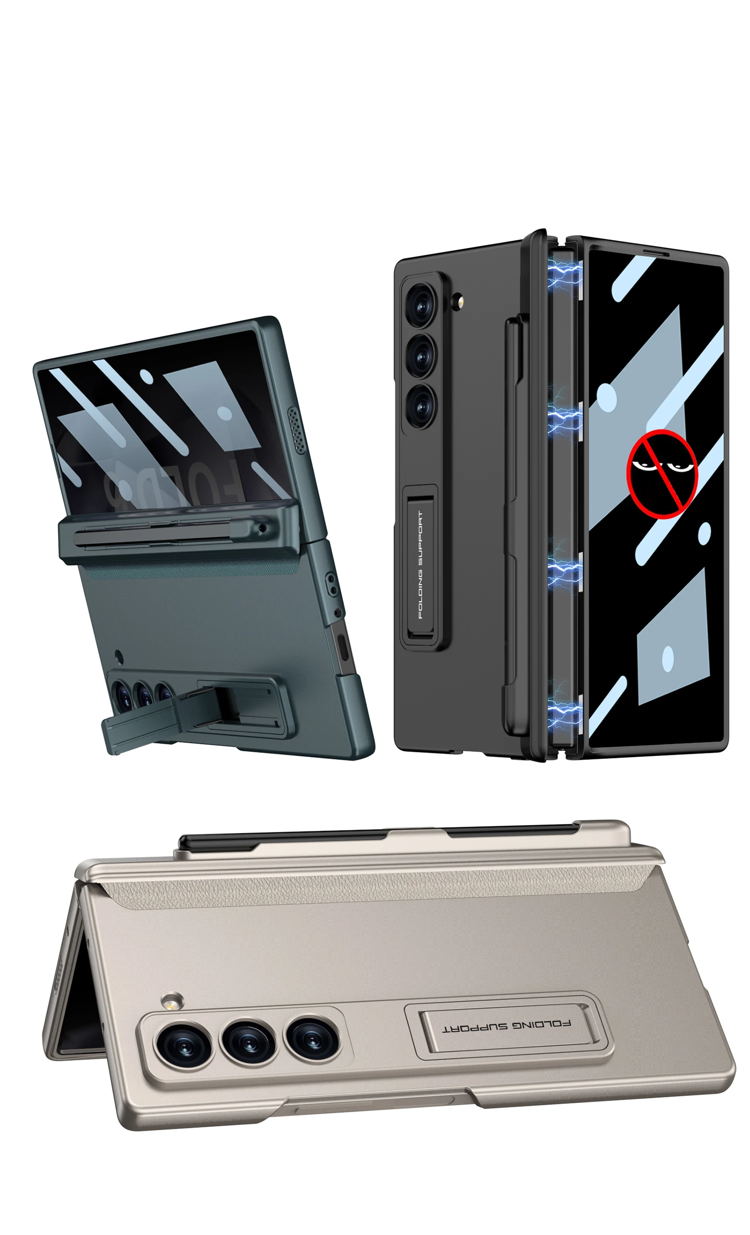Shockproof Case with Pen Holder & Privacy Screen Protection For Galaxy Z Fold 6 - onlinemegasale.com
