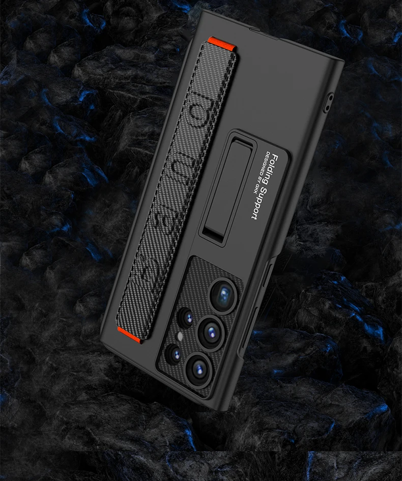 Wrist Strap Holder Kickstand Case For Samsung Galaxy S23 Ultra S23 Series - onlinemegasale.com