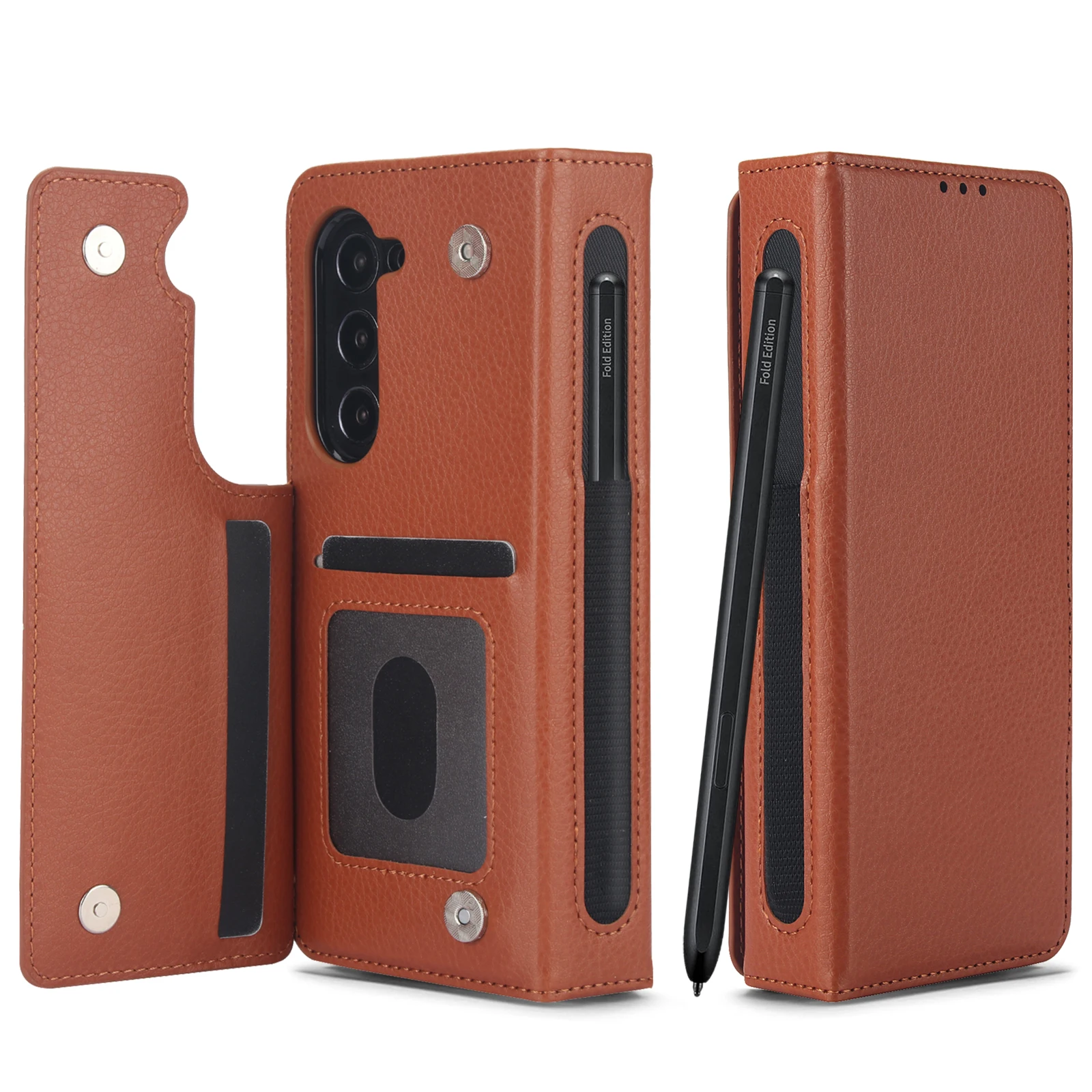 Luxury Leather Stand Wallet Case for Samsung Galaxy Z Fold 6/5/4/3 | Folding Card Bag with S Pen Slot - onlinemegasale.com Luxury Leather Stand Wallet Case for Samsung Galaxy Z Fold 6/5/4/3 | Folding Card Bag with S Pen Slot - onlinemegasale.com
