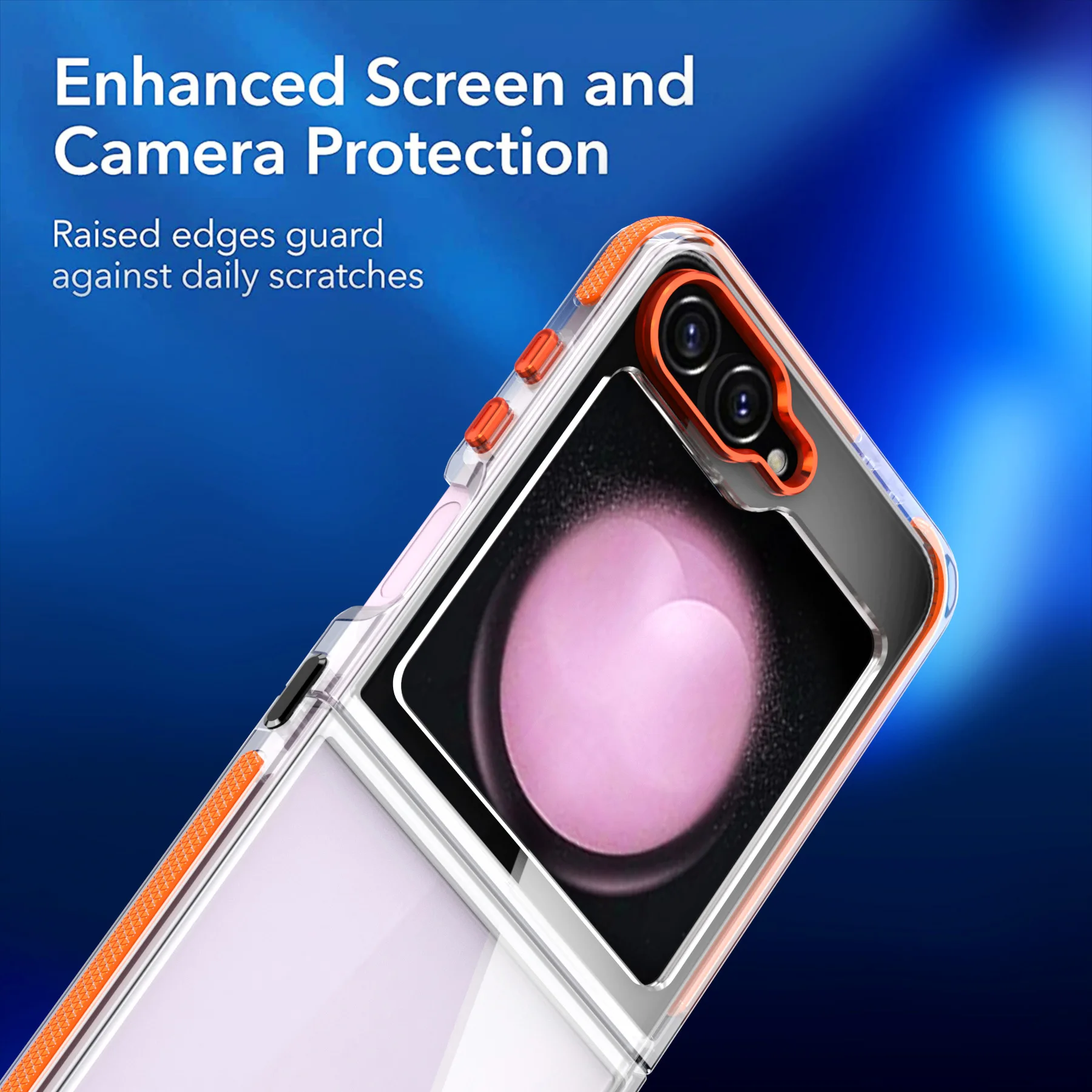 Full Protetcion Case with Metal Button For Samsung Galaxy Z Flip 6 - onlinemegasale.com