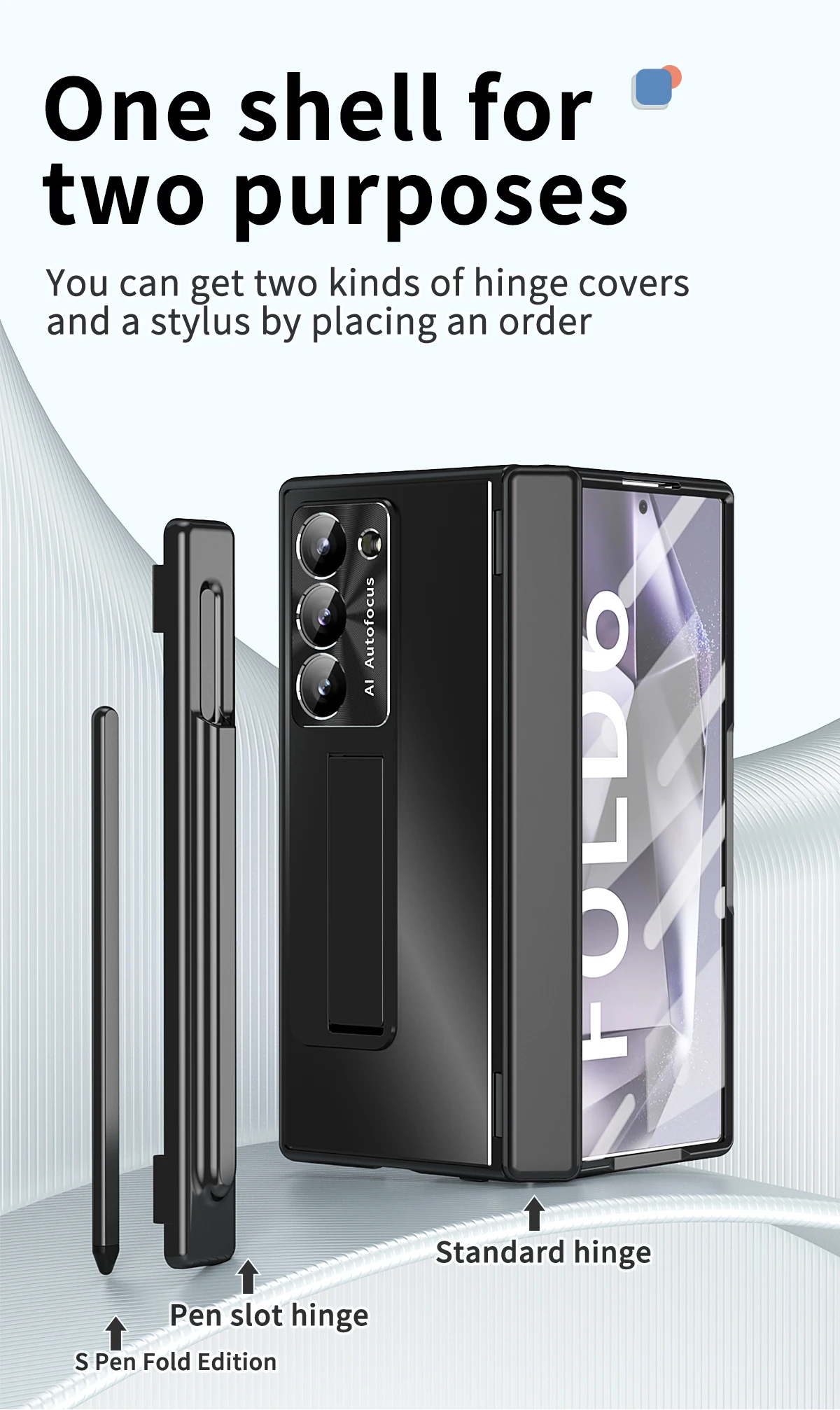 Full Protection Aluminium Case with Kickstand & Pen Holder For Samsung Galaxy Z Fold Series - onlinemegasale.com