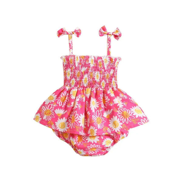 Sunflower Print Sleeveless Bodysuits